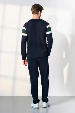 Doreanse Kaşkorse Erkek Lacivert T-Shirt Pijama Takımı Doreanse 25K4547 - Alternatif Görünüm