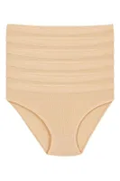 Kemerli Ten 6'lı Paket Kadın Pamuk Bikini Külot Yıldız 3720 Ten