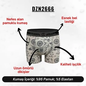 Darkzone Keşif Desenli Gri Erkek Boxer Darkzone DZN2666 - Alternatif Görünüm