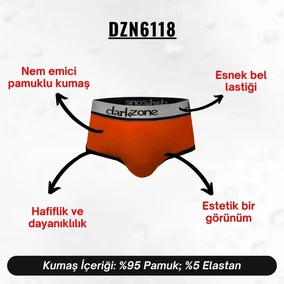 Darkzone Kiremit Hipster Erkek Slip  Darkzone DZN6118 - Alternatif Görünüm