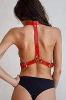 Kırmızı Fantezi Harness Boyunluk missisX 8010 Kırmızı detay görünüm