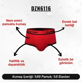 Darkzone Kırmızı Hipster Erkek Slip  Darkzone DZN6116 - Alternatif Görünüm