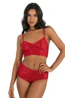 Kırmızı Kadın Seksi Saten Şort Takımı Ahu Primoda 9218 Kırmızı