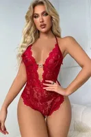 Kırmızı Kalpli Fantazi Dantel Kadın Body Siyah For Dreams 8459 Kırmızı