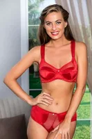 Kırmızı Minimizer Göğüs Toparlayıcı Sütyen ve Yüksek Bel Slip Külot Takım Gallipoli MGP31521 Kırmızı