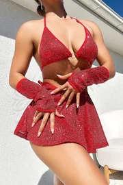 NightLight Kırmızı Parıltılı Eldivenli Etekli Fantazi Takım NightLight 3612