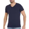 Kısa Kollu Lacivert V-Yaka Bambu Erkek T-Shirt Yıldız 482