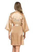 Kısa Saten Bride Sabahlık Ahu Lingerie 7600 Altın