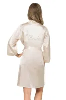 Kısa Saten Bride Sabahlık Ahu Lingerie 7600 Pudra görsel 10
