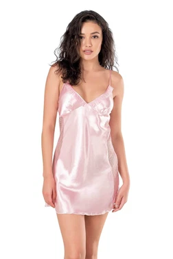 Ahu Lingerie Kısa Saten Pembe Gecelik Ahu Primoda 8105 - Alternatif Görünüm