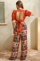 Kısa Yarım Kol V Yaka Geometrik Yazlık Kurdela Şerit Detaylı Pijama Takımı Anıl 9813