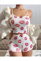 Kiss Beyaz Öpücük Şort Takım Ruselin 5021 Beyaz detay görünüm
