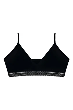 Öts İç Giyim Kız Büstiyer V Yaka Likralı Siyah Şeritli ÖTS 6108 - 6 ADET - Alternatif Görünüm