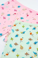Kız Çocuk Boxer Likralı Summer Serisi Flamingo Baskılı ÖTS 8392 - 6 ADET Yeşil görsel 4