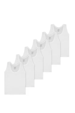 Arma Yıldız Kız Çocuk Kalın Askılı Atlet Beyaz 6lı Paket %100 Pamuk Ribana Arma Yıldız 5531 - 6 ADET - Alternatif Görünüm