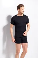 Kolcu Erkek Ribana Bisiklet Yaka Beyaz T-shirt %100 Pamuklu Premium Kolcu 1210 Siyah görsel 7