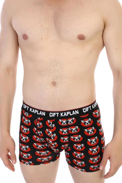 Köpek Desenli Dijital Çift Kaplan Erkek Boxer 796