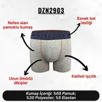 Kot Lastiği Desenli Gri Erkek Boxer Darkzone DZN2903 farklı açı