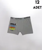 Erkek Çocuk Baskılı Boxer 12Li Kota 1005 Asorti farklı açı