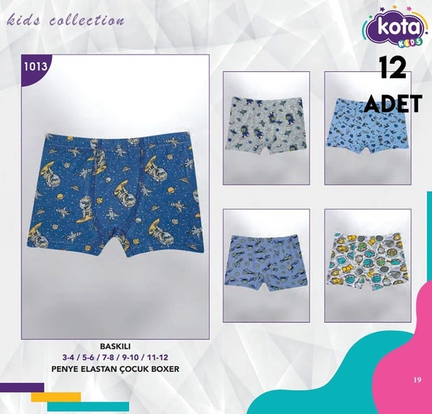 12Li Baskılı Erkek Çocuk Boxer Kota 1013