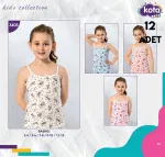 İnce Askılı Baskılı Kız Çocuk Atlet 12Li Kota 3405 Asorti görsel 4