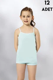 Kota Karışık Renk Askılı Kız Çocuk Atlet 12Li Kota 3411
