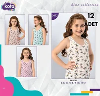 Kota Kalın Askılı Baskılı Kız Çocuk Atlet 12Li Kota 3412