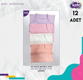 Kota Kız Çocuk İp Askılı Raporlu Ribana Atlet 12'Li Kota 3420 - Alternatif Görünüm