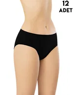 Penye Kadın Bikini Külot 12'li Kota 5002 Asorti