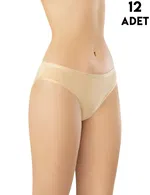 Penye Kadın Bikini Külot 12'li Kota 5002 Ten detay görünüm