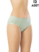 Penye Kadın Bikini Külot 12'li Kota 5002 Beyaz farklı açı