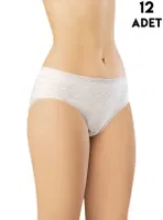 Karışık Renk Kadın Penye Bikini Külot 12'li Kota 5003 Asorti