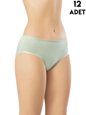 Kota Karışık Renk Kadın Penye Bikini Külot 12'li Kota 5003 - Alternatif Görünüm