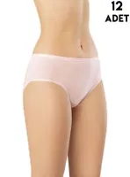 Karışık Renk Kadın Penye Bikini Külot 12'li Kota 5003 Asorti farklı açı