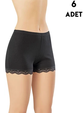 Kota Kaşkorse Paça Dantelli Kadın Şort 6Lı Kota 5022