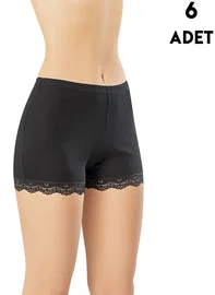 Kota Kaşkorse Paça Dantelli Kadın Şort 6Lı Kota 5022