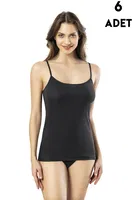 Ribana Raporlu İnce Askılı Atlet 6Lı Kota 6420 Siyah detay görünüm