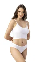 Kaşkorse Tırnak Dantelli Pedli Crop Kota 6436 Beyaz