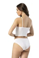 Kaşkorse Tırnak Dantelli Pedli Crop Kota 6436 Beyaz detay görünüm