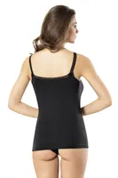 Geniş Yaka Askılı Penye Kadın Atlet Kota 6452 Siyah detay görünüm