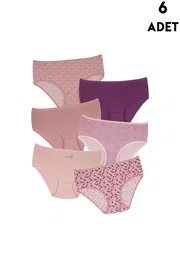 Koza Biat Yüksek Bel Kadın Bato Külot 6Lı Koza Biat 54000-701