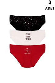 Koza Biat Pamuklu Büyük Beden Yüksek Bel Bato Külot Renkli 3 Adet Koza Biat KZ55000-636