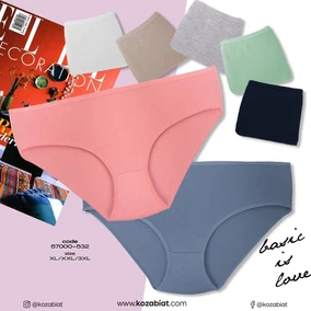 Koza Biat Renkli Büyük Beden Yüksek Bel Külot Pamuklu 7li Paket Koza Biat KZ57000-532 - Alternatif Görünüm