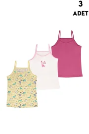 Koza Biat 3 Adet İp Askılı Renklş Kız Çocuk Atlet Koza Biat KZ68500-279