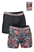 RockHard Erkek Baskılı Kutulu Boxer 2'li Paket Koza Biat KZ7050-0675