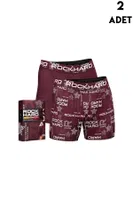 Yazılı Bordo Kutulu Erkek Boxer 2'li RockHard Koza Biat 7050-120556 Görsel