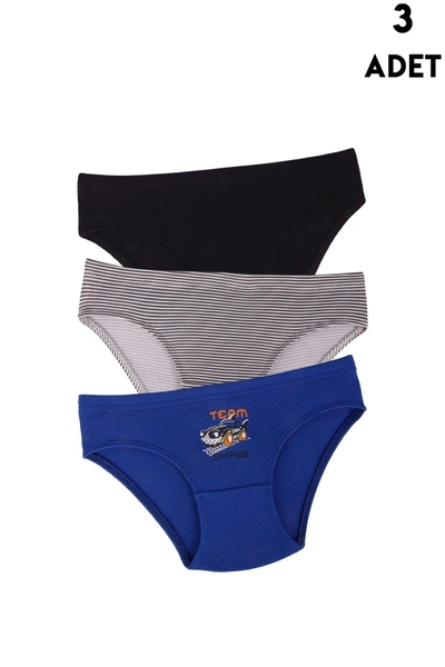 Erkek Çocuk Renkli Külot Slip 3 Adet Koza Biat KZ72000-126