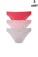 3 Adet Koza Biat Kız Çocuk Külot Slip KZ76500-268 Karışık Renk