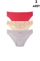 3 Adet Kız Çocuk için Slip Külot Koza Biat KZ76500-269 Karışık Renk