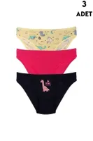 Kız Çocuk 3 Adet Slip Külot Koza Biat KZ76500-279 Karışık Renk